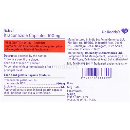 fixtral 100mg capsule 7's